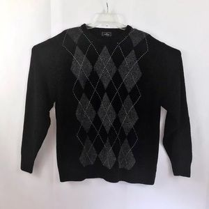 Dockers men’s sweater black gray argyle pattern
